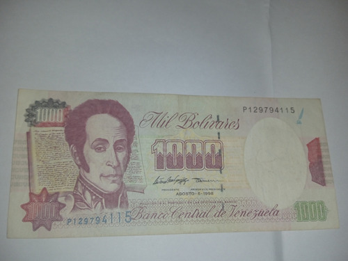 Billete De 1 Mil Bolívares De 1998