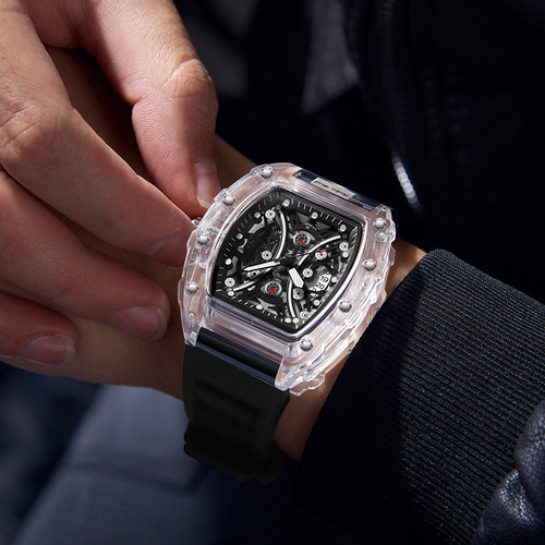 Reloj Luminoso Moderno De Silicona Con Abertura Hueca Para H