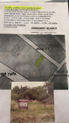 Imagen 1 de 1 de Terreno En Venta En Salvador Maria