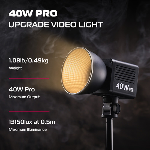 Luz De Vídeo Led Portátil Ulanzi De 40 W Pro Con Adaptador