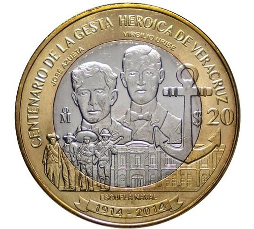 Moneda $20 Pesos, Centenario De La Gesta Heroica De Veracruz