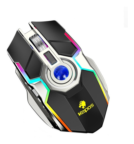 Mouse Profesional Kepos 7 Botones Rgb Inalambrico 2.4g 