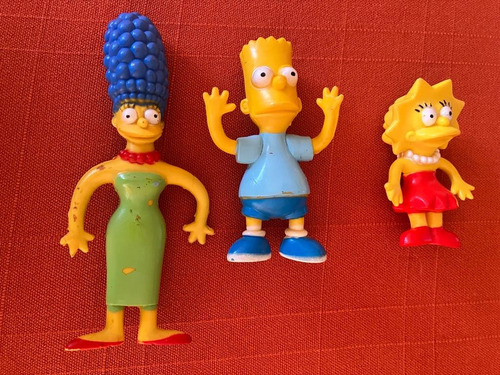Simpson, Muñecos Vintage De Colección, Marge, Bart Y Liza,  