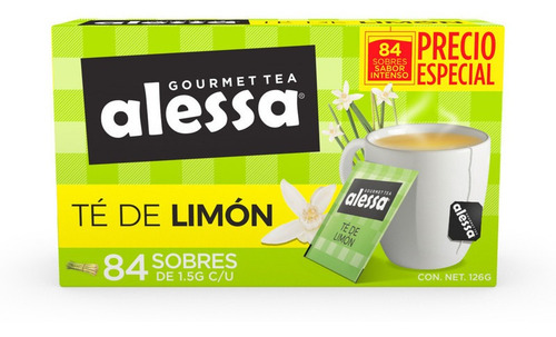 Té Alessa Tradicional De Limón 84 Sobres
