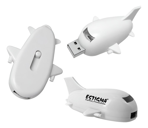 Memoria Usb Avión 8gb Blanco Avión