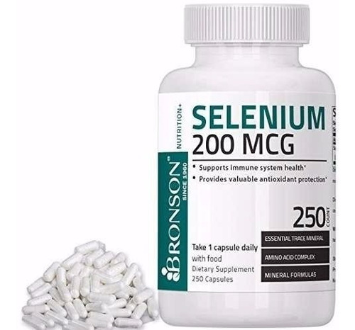 Selenio Selenium 200mcg 250 Caps Vitamina Americana 