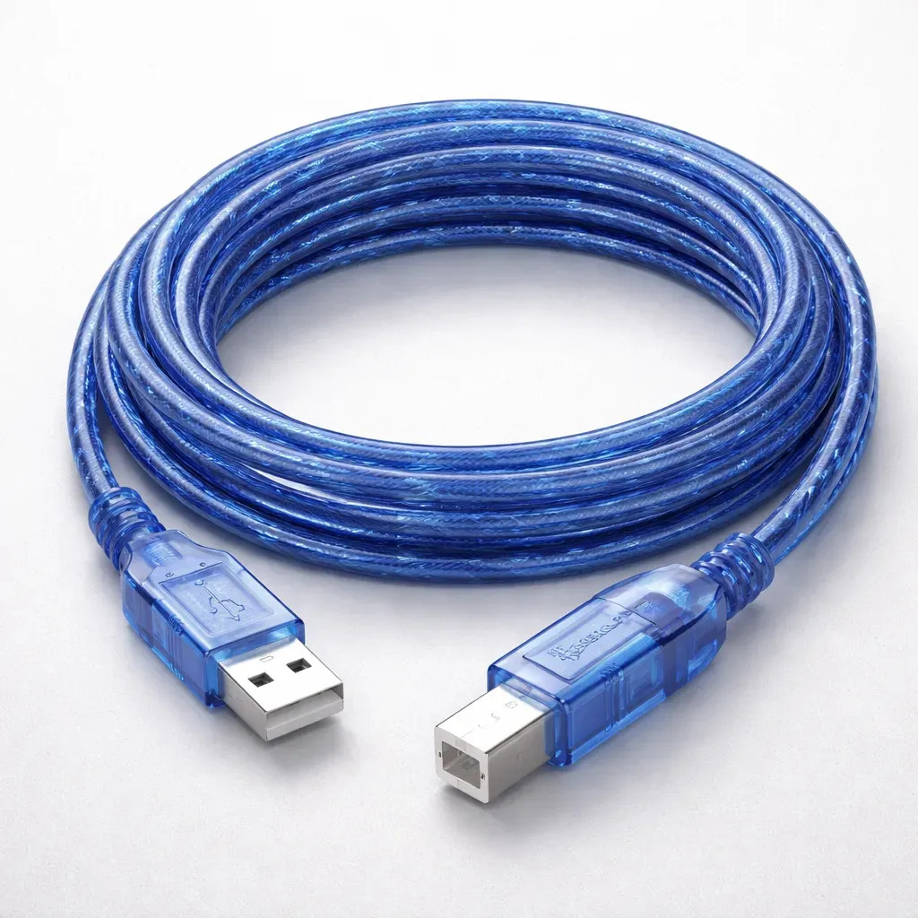 Cable Azul Usb A-B Macho de 5m para Impresora Escaner Multifuncional