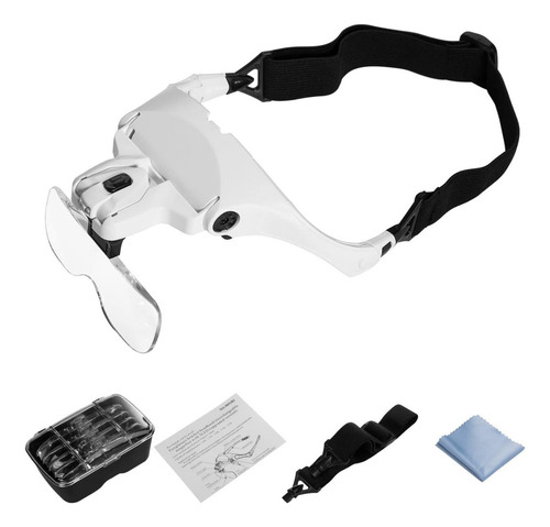 Lupa Para Diadema Con Luz Led, Soporte De Luz Para Gafas De