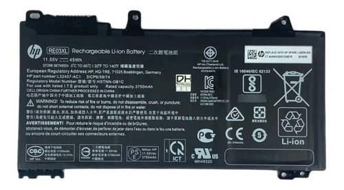 Re03xl - Original Hp Battery 11.55 V 3750 Mah 45wh