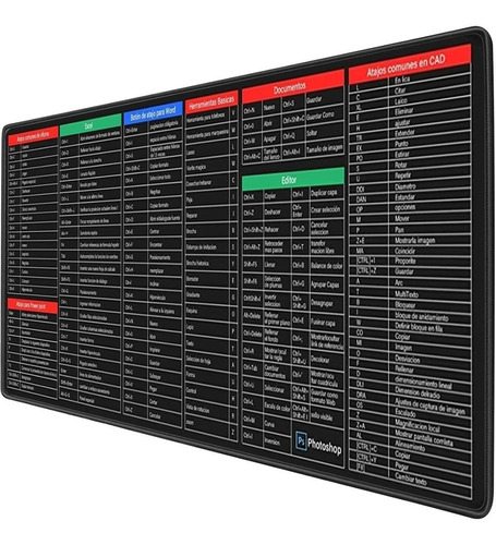 Momouse Pad Alfombra Con Teclas De Acceso Directo Grande Xxl