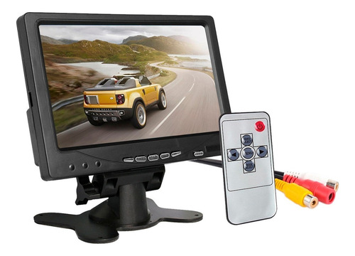 Monitor Pantalla Lcd 7 Tft Seguridad Video Camara Sd Auto Color Negro