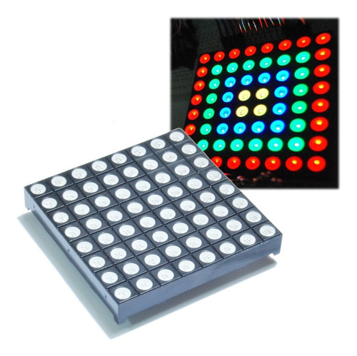 Matriz De Led Rgb 8x8 5mm 60x60mm Full Color Pic Avr Arduino