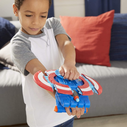 Imagen 2 de 9 de Nerf Escudo Del Capitán América Avengers Mech Strike Hasbro