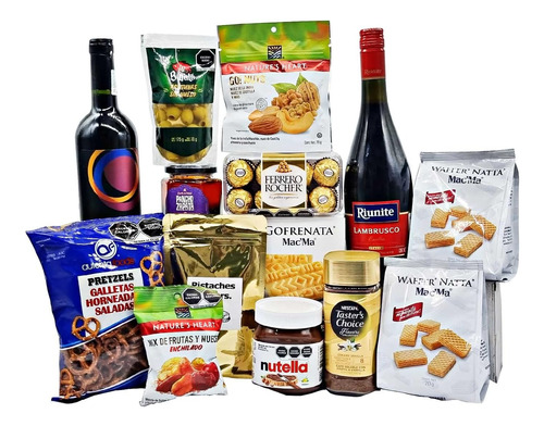 Canasta Con Productos Gourmet Para Regalar Incluye 15 Piezas
