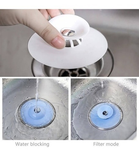 Imagen 5 de 10 de Tapón Cocina Baño Silicona De Drenaje Atrapa Cabellos- Pelos