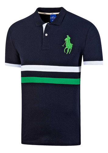 Playera Casual Hombre Polo Hpc 3034-am70 Marino D4