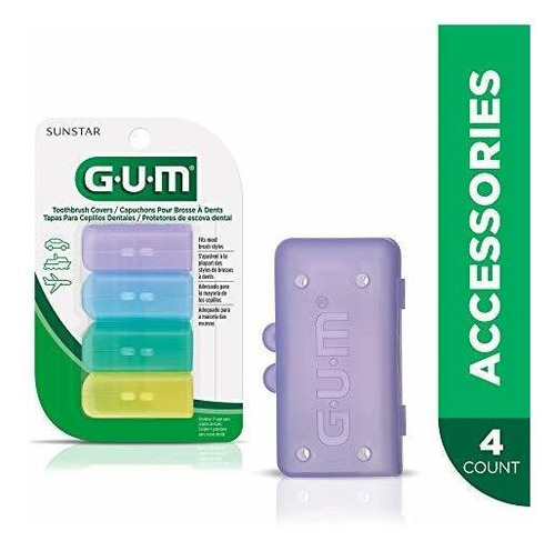 Gum-152rf Toothbrush Covers For Travel, Home, Or Camping, 4