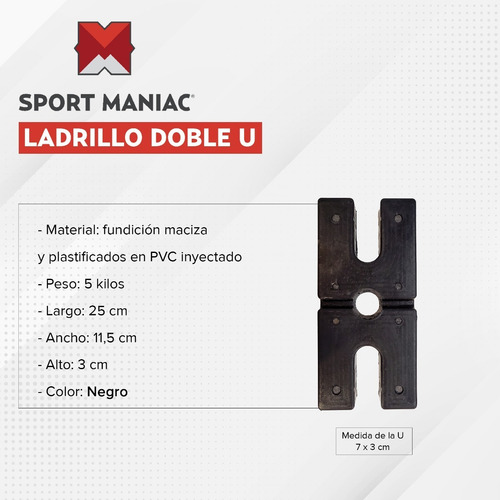 Imagen 3 de 4 de Ladrillo Doble U Lingote Lingotera Para Gimnasio Gym