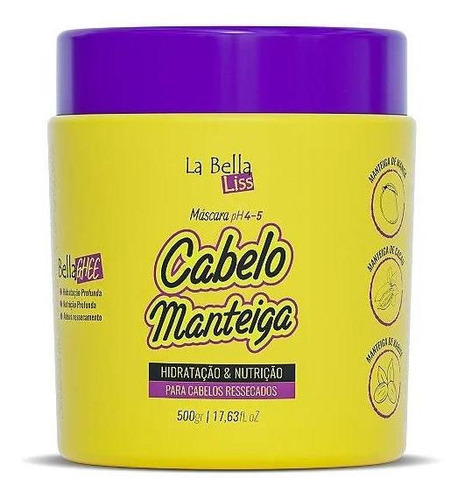 Máscara La Bella Liss Cabelo Manteiga Hidrata E Nutre 500g