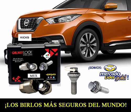 Tuercas O Birlos Galaxy Lock  Nissan Kicks Dark Envio Gratis