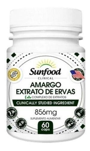 Amargo Extrato De Ervas Açafrão 856 Mg Sunfood 60 Caps