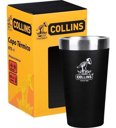 Copo Térmico 473ml Inox Sem Tampa Collins