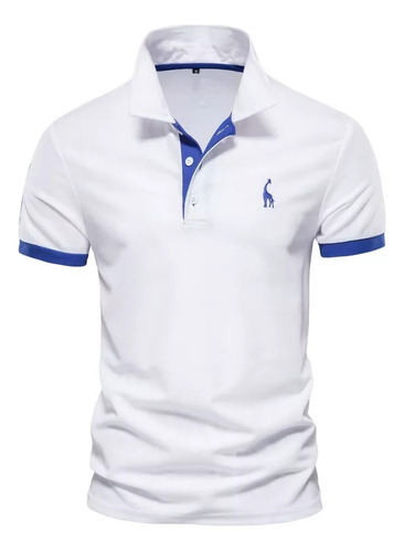 Polo Bordado, Manga Corta, Solapa, Camiseta De Hombre