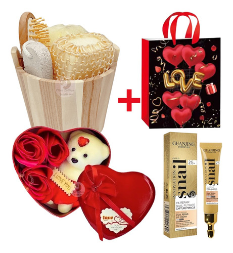 Set Spa + Hidratante Roll On+ Petalos De Jabon San Valentin