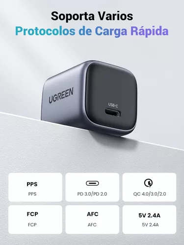  UGREEN Cargador portátil Nexode USB C de 3 puertos PD3