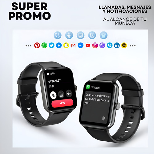 Smartwatch Reloj Inteligente Compatible Con iPhone Y Android