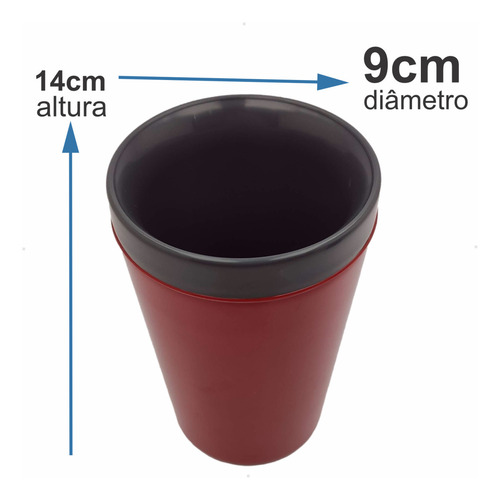 Unitermi Copo Térmico Caneca 350ml Quente Frio Não Transpira Cor Vermelho Liso