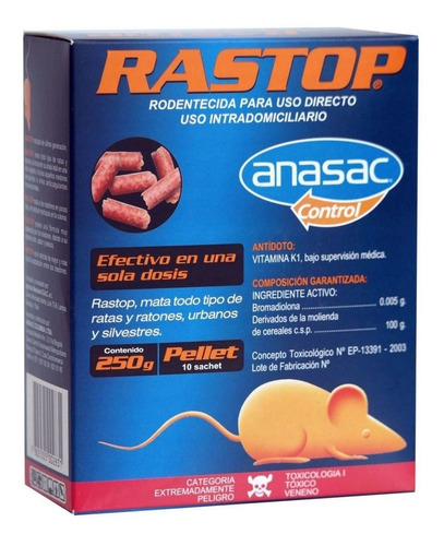 Raticida Pellet 250 Gramos Anasac