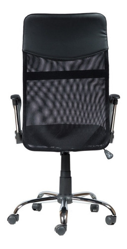 Imagen 4 de 4 de Silla de escritorio Green Deco Mesh alta negra con tapizado de poliéster y cuero sintético