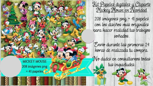 Mickey Mouse Navidad Clipart Y Papeles N241