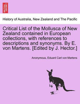 Libro Critical List Of The Mollusca Of New Zealand Contai...