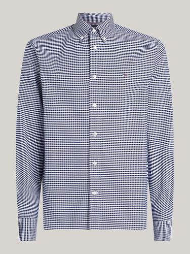 Camisa Heritag Gingham Regular Fit Azul Tommy Hilfiger