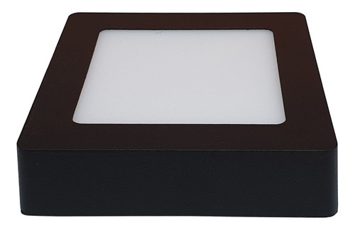 Panel Plafon Cuadrado Led 12w Negro Luz Fria Macroled