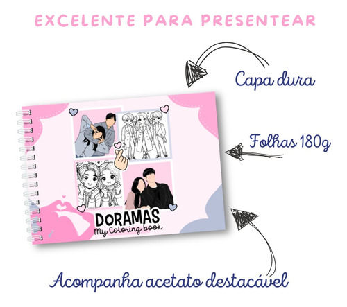 Livro De Colorir Dorama Dorameira 50 Pág Capa Dura A5