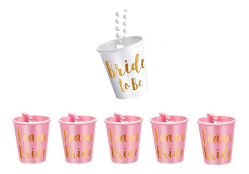 Vasos De Shot Con Collar Bride/novia - Team Bride