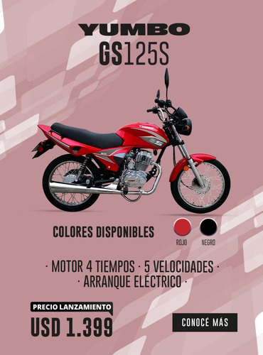 Yumbo Gs 125 S Financia En 36 Cuotas Delcar Motos®