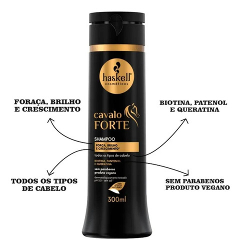 Kit Haskell Cavalo Forte 300ml Shampoo E Condicionador
