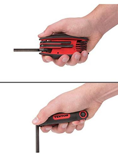 Tekton Juego De Llaves Hexagonales Plegables, Métricas, 8 Pi