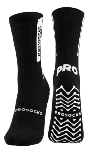 Meia Antiderrapante Futebol ProSocks UltraGrip Cano Alto Meião Futebol Grip para Chuteira Meia Esportiva com Alta Estabilidade, Conforto e Tecnologia Profissional Preta Tamanho 38-44