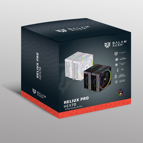 Enfriamiento De Aire Heliux Pro Hex70 Rgb 6 Pipas Tdp 270 W Led Blanco