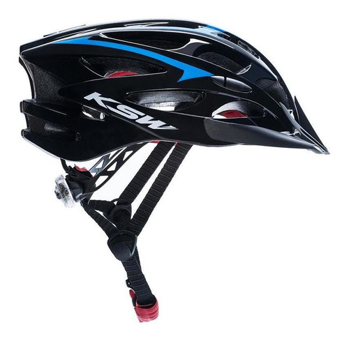 Imagem 9 de 10 de Capacete Ksw Ciclista Bike Mtb Bicolor Com Led Integrado