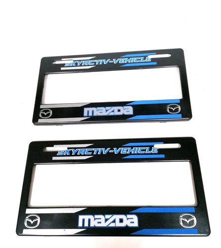 Par Portaplaca Mazda Skyactiv-vehicle Ancho  Neg/azul