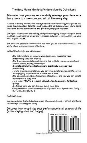 Total Productivity The Busy Mom S Guide To Achieve., De Reeves, Mati. Editorial Independently Published En Inglés