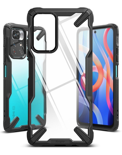 Case Ringke Fusion X Xiaomi Poco M4 Pro 5g / Note 11t 5g Color Black (transparente Borde Negro) Redmi Note 11t 5g & Poco M4 Pro 5g