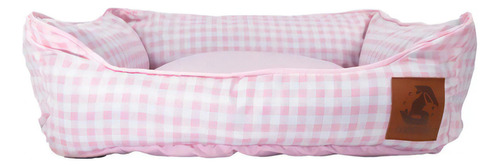 Cama Para Cachorros Porte Grande Golden Retrevier 112x102cm Cor Vichy Rosa