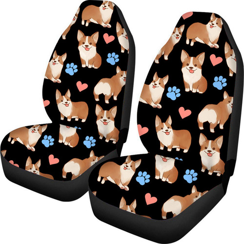 Joaifo Cuello Corgi Car Seat Cubierta Full Set De 2, Front B